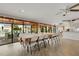 Community room with tables, kitchen space, and large sliding doors leading to the pool area at 205 Dogwood Cir # 205, Seminole, FL 33777