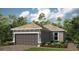 Charming home with a well-maintained lawn, a two-car garage, and manicured landscaping at 29513 Velletri Ln, Wesley Chapel, FL 33543