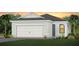 Charming single-story home with a two-car garage and lush landscaping against a backdrop of trees at 5014 Coastal Oak Ct, Lakewood Ranch, FL 34211