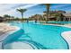 Stunning pool view with palm trees, inviting lounge areas, and crystal-clear water, perfect for recreation at 5014 Coastal Oak Ct, Lakewood Ranch, FL 34211