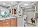 Updated bathroom features a walk-in shower, modern vanity, and ample lighting at 5277 Isla Key S Blvd # 422, St Petersburg, FL 33715