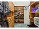 Walk-in closet offering ample shelving and storage space, including wooden cabinets and hanging rods at 7226 Bryce N Pt, Pinellas Park, FL 33782