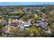 Wide aerial view of neighborhood with waterway access and partial skyline views of downtown in the distance at 1003 39Th Ne Ave, St Petersburg, FL 33703