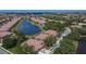 Picture of the lake and lush landscaping around these beautiful homes from above at 178 Shell Falls Dr, Apollo Beach, FL 33572