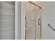 Spacious walk-in shower with glass doors and built in shelving at 178 Shell Falls Dr, Apollo Beach, FL 33572