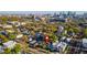 Aerial view of the property's location with a red pin on the roof, showing the city skyline at 208 W Amelia Ave # 1, Tampa, FL 33602