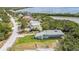 A charming blue two-story house with lush green lawn, located near the waterfront for serene living at 734 Weedon Ne Dr, St Petersburg, FL 33702