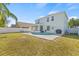 Expansive backyard featuring a sparkling pool, patio area, and manicured lawn, ideal for outdoor recreation at 2944 Billingham Dr, Land O Lakes, FL 34639