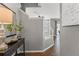 Hallway with hardwood floors, entry to upstairs, and modern decor at 555 52Nd N Ave, St Petersburg, FL 33703