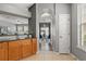 Modern kitchen view showcasing cabinetry and view to the dining and living spaces at 555 52Nd N Ave, St Petersburg, FL 33703