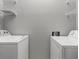Functional laundry room with white washer and dryer units, plus shelving at 555 52Nd N Ave, St Petersburg, FL 33703