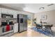 Bright kitchen features stainless steel appliances and a casual dining area at 750 E Harbor S Dr, St Petersburg, FL 33705