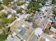 This is an aerial view of the property, showing the house within a neighborhood at 801 37Th S Ave, St Petersburg, FL 33705