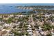 Aerial view of the neighborhood showcases waterfront views and lush greenery, close to the sea at 801 37Th S Ave, St Petersburg, FL 33705