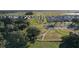 Picturesque aerial view showcasing the community layout with tree-lined streets and landscaped common areas at 8261 Ivy Stark Blvd, Wesley Chapel, FL 33545