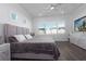 Bedroom with natural lighting, a neutral toned color scheme, and laminate wood flooring at 8261 Ivy Stark Blvd, Wesley Chapel, FL 33545