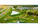 Aerial view of community dog park, featuring separate areas for large and small dogs at 8261 Ivy Stark Blvd, Wesley Chapel, FL 33545