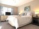 Comfortable main bedroom featuring natural light, soft carpet and a soothing color palette at 865 Virginia Ct # 106, Dunedin, FL 34698