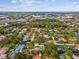 Wide aerial shot of a residential neighborhood with mature trees and proximity to the coastline at 8693 15Th N St, St Petersburg, FL 33702