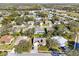 Overhead view displays home and surrounding community's quiet, tree-lined streets at 10801 Cedar Breaks Dr, Port Richey, FL 34668