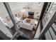 Bright living room boasts high ceilings, modern decor, a ceiling fan, and seamless access to the outdoors at 1205 13Th N St, St Petersburg, FL 33705