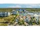 An aerial view of waterfront homes surrounding a marina at 3006 Christophers Watch Ln, Ruskin, FL 33570