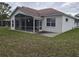 View of the backyard with the screened in porch at 3292 Dow Ln, Spring Hill, FL 34609