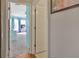 Open hallway showcasing a bedroom with bright blue walls and sun-drenched windows at 3412 Trapnell Ridge Dr, Plant City, FL 33567