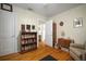 Bedroom featuring built-in bookshelves and two closets, perfect for storage at 3617 Horatio St, Tampa, FL 33609