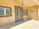 The front of the home features a beautiful front door and window designs at 514 Brandon Ave, Clearwater, FL 33765