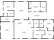 Detailed floor plan showcasing layout with dimensions for living room, bedrooms, kitchen, and outdoor screened porch at 1110 S Pine Lake Dr, Tampa, FL 33612