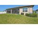 Well-maintained backyard featuring a screened-in patio at 13822 Carlow Park Dr, Riverview, FL 33579