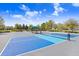 Outdoor pickleball courts in a community setting, perfect for active recreation at 15414 Fire Rock Pl, Ruskin, FL 33573
