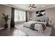 Calming main bedroom with a plush bed, dark wood floors, and modern décor at 224 S Audubon Ave, Tampa, FL 33609