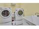 Functional laundry room with modern appliances and practical sink, offering convenience and efficiency at 3033 Marble Crest Dr, Land O Lakes, FL 34638