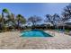 The community pool offers a relaxing and social atmosphere with plenty of seating and landscaping at 4702 Corsage Dr, Lutz, FL 33558