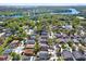 Stunning aerial view of a community with a scenic lake in the background at 8551 N Hyaleah Rd, Tampa, FL 33617