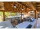 Spacious covered outdoor kitchen area complete with a grill, bar, and ice maker, overlooking the pool at 11434 Minnieola Dr, New Port Richey, FL 34654