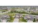 An aerial view of a community with two-story homes, ponds, and manicured streets at 13549 Willow Bluestar Loop, Riverview, FL 33579