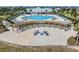 The community pool features lounge seating, covered picnic tables and fire pit at 13549 Willow Bluestar Loop, Riverview, FL 33579