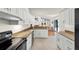 Modern kitchen with white cabinets, granite counters, and stainless steel appliances offers functionality at 1996 Promenade Way, Clearwater, FL 33760