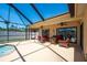 Spacious screened patio with cozy outdoor seating, perfect for enjoying outdoor living and dining at 1996 Promenade Way, Clearwater, FL 33760