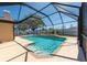 Inviting screened-in pool area with a refreshing water feature and ample space for relaxing and entertaining at 1996 Promenade Way, Clearwater, FL 33760