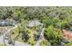 Aerial view of the home, pool and expansive wooded property at 401 Apache Trl, Brandon, FL 33511