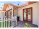 Front entrance featuring brick pavers and double doors with glass inserts at 401 Apache Trl, Brandon, FL 33511