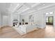Bright open living space features detailed ceiling and fireplace at 4614 W Lowell Ave, Tampa, FL 33629