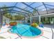 Stunning screened pool with inviting lounge area, beautiful landscaping, and room for outdoor entertaining at 6644 Par Ct, Wesley Chapel, FL 33544