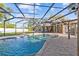 Backyard pool with screened enclosure and stone accents; perfect for outdoor entertaining at 2309 Valrico Forest Dr, Valrico, FL 33594