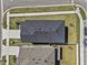 Top-down aerial view of home's roof, yard and position to other neighborhood homes at 28889 Orange Berry # Dr, Wesley Chapel, FL 33543