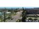 Aerial neighborhood view showcasing streets, mature trees, and residential buildings at 2960 59Th S St # 501, Gulfport, FL 33707
